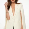 Blazers & Vests-Dynamite Cape Blazer White