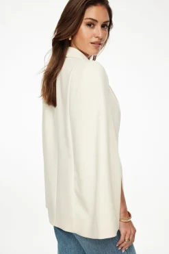 Blazers & Vests-Dynamite Cape Blazer White