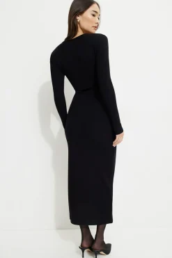 Dresses & Jumpsuits | Online Exclusives-Dynamite Cherry Ribbed Bolero Maxi Dress Black