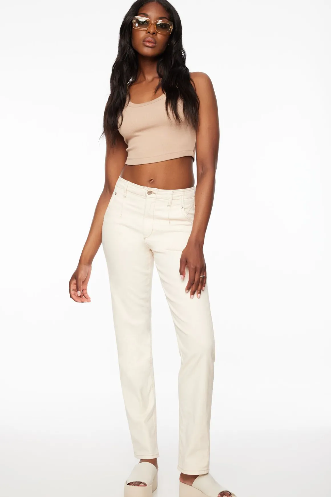 Jeans & Denim-Dynamite Chiara Slim Straight Jeans White