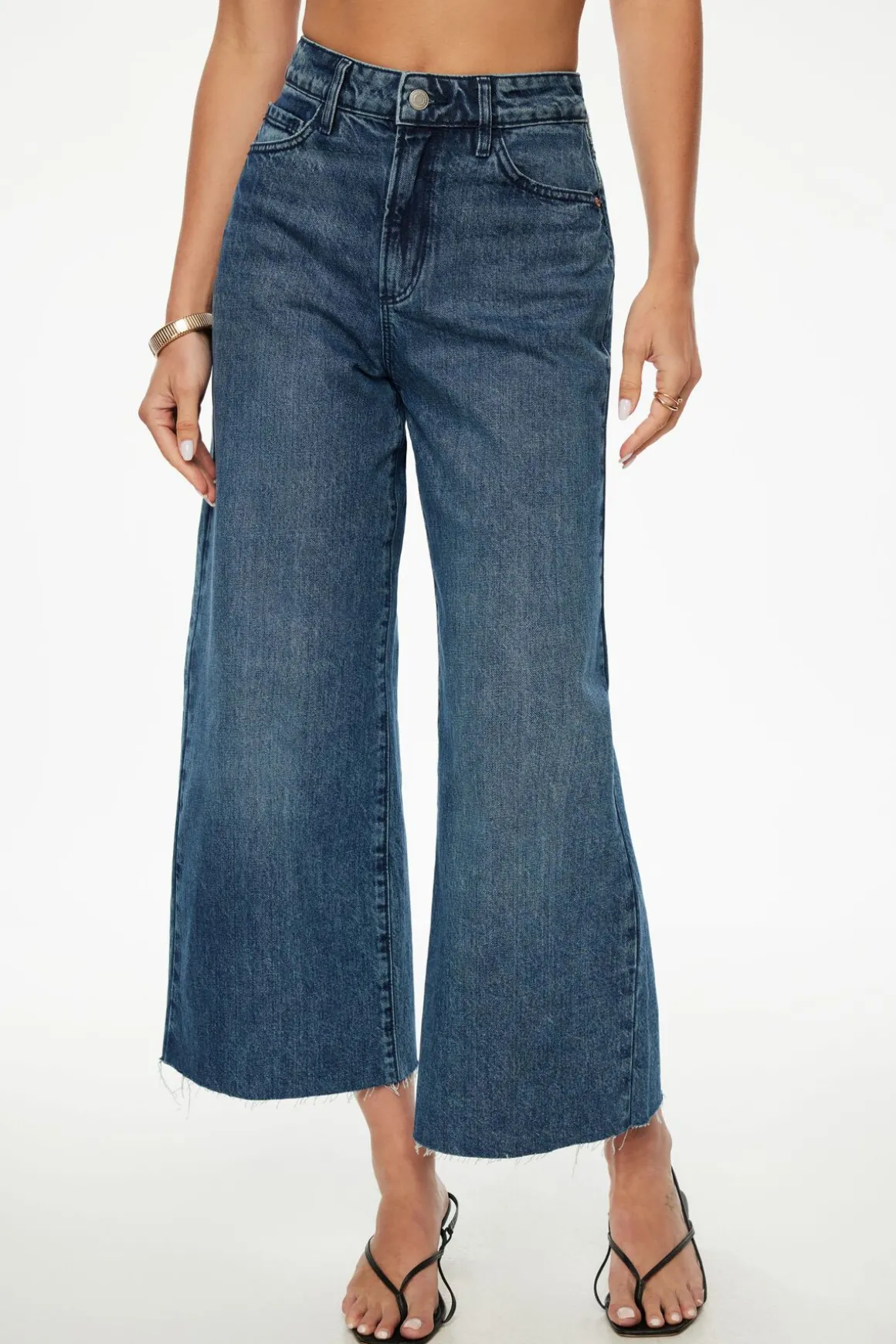 Jeans & Denim-Dynamite Chloe Ultra Wide Leg Crop Jeans Blue