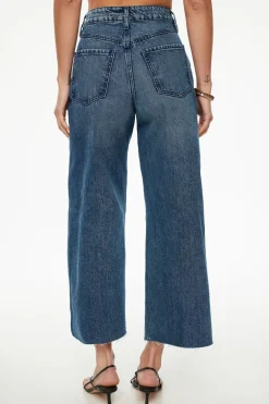 Jeans & Denim-Dynamite Chloe Ultra Wide Leg Crop Jeans Blue