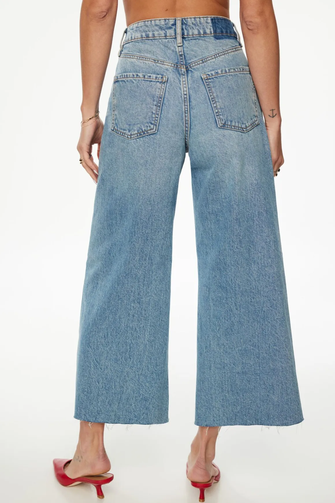 Jeans & Denim-Dynamite Chloe Ultra Wide Leg Crop Jeans Blue