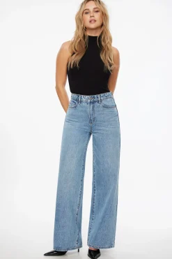 Jeans & Denim-Dynamite Chloe Ultra Wide Leg Jeans Blue