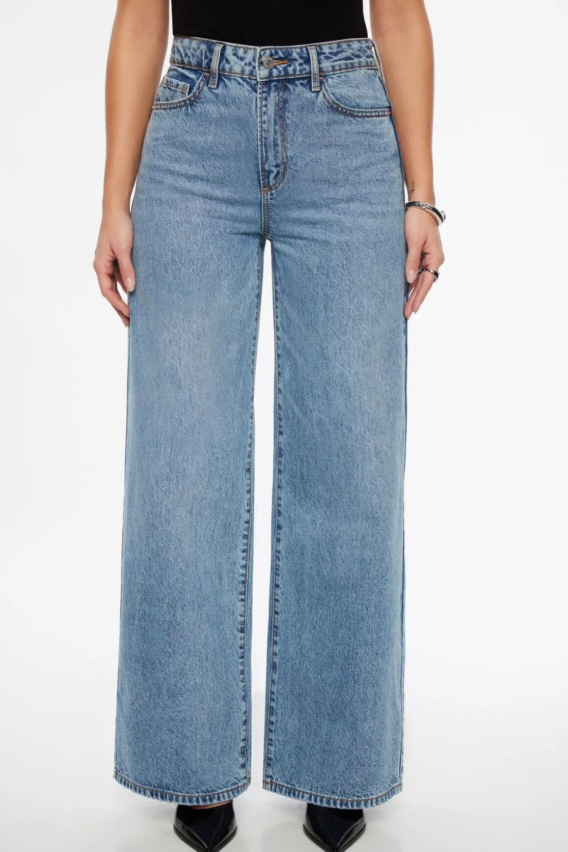 Jeans & Denim-Dynamite Chloe Ultra Wide Leg Jeans Blue