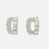 Earrings-Dynamite Chunky Gem Hoop Earrings Gray