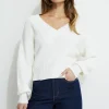 Sweaters & Cardigans | Sweaters-Dynamite Cinched Waist Sweater White