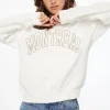 Long Sleeve Tops-Dynamite Classic Appliqué Crew Neck Sweatshirt White