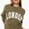Long Sleeve Tops-Dynamite Classic Appliqué Crew Neck Sweatshirt Green