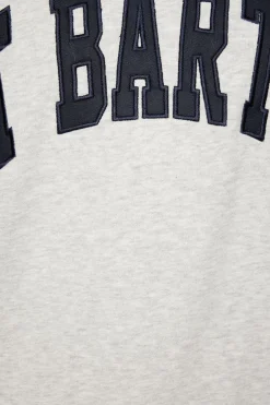 Long Sleeve Tops-Dynamite Classic Appliqué Crew Neck Sweatshirt Gray