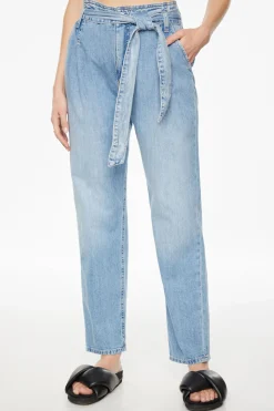 Jeans & Denim-Dynamite Claudia Lightweight Paper Bag Mom Jeans Blue