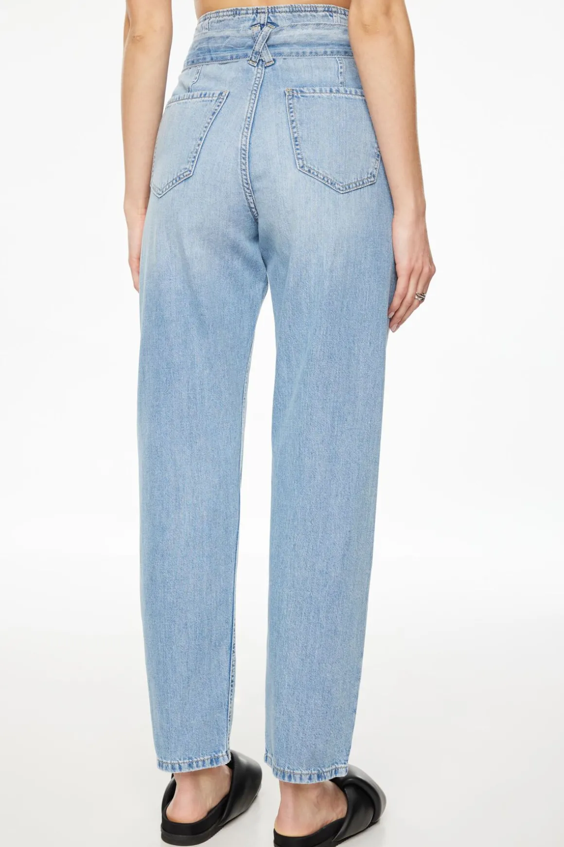 Jeans & Denim-Dynamite Claudia Lightweight Paper Bag Mom Jeans Blue