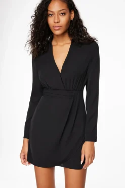 Dresses & Jumpsuits | Mini Dresses-Dynamite Collared Shirt Mini Dress Black