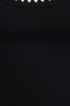 Tees & Tanks | Tees & Tanks-Dynamite Contrast Stitch Tank Top Black
