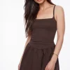 Dresses & Jumpsuits | Mini Dresses-Dynamite Corset Flare Mini Dress Brown