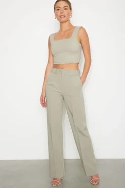 Pants | Straight Leg Pants-Dynamite Crawford Straight Pants Green