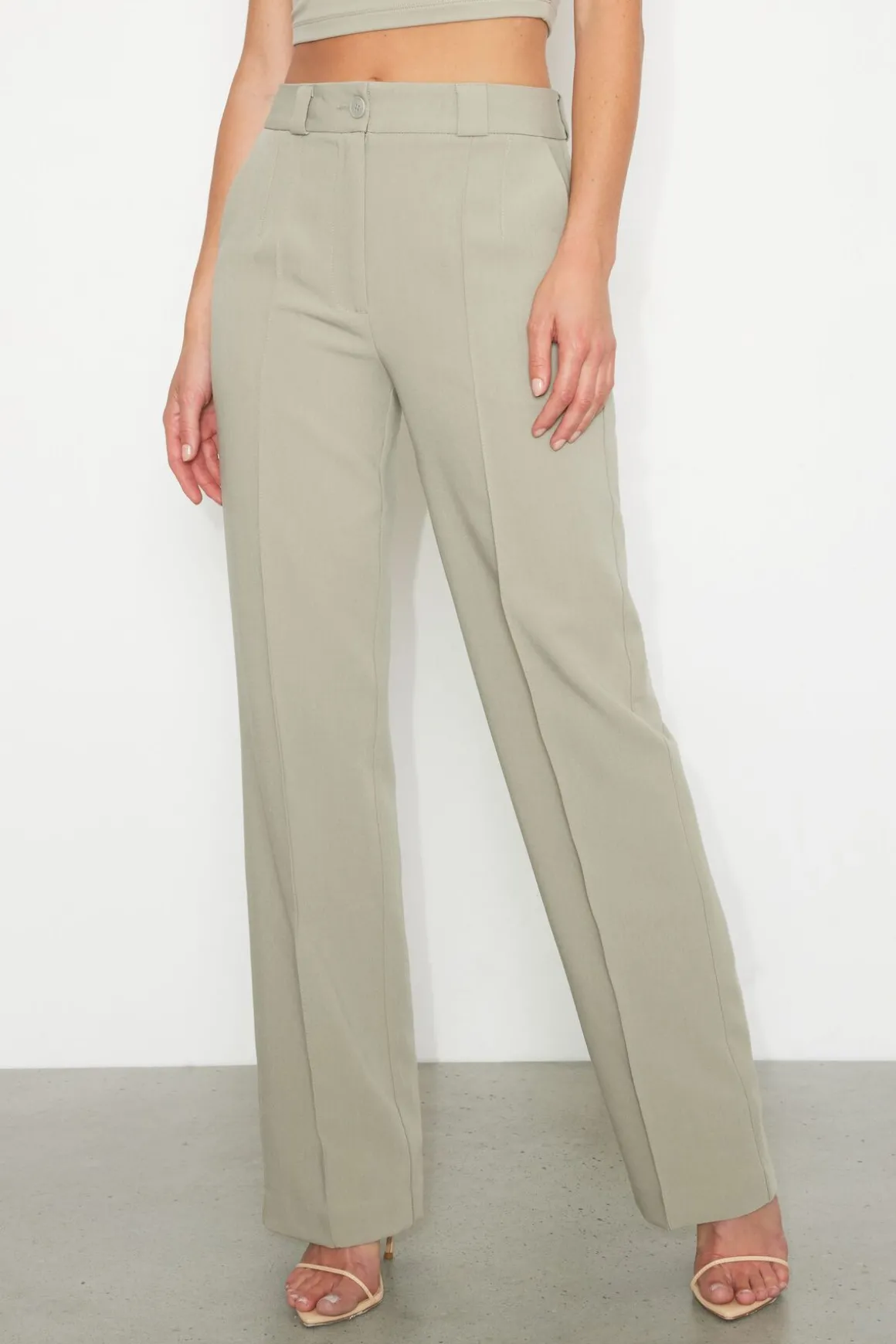 Pants | Straight Leg Pants-Dynamite Crawford Straight Pants Green