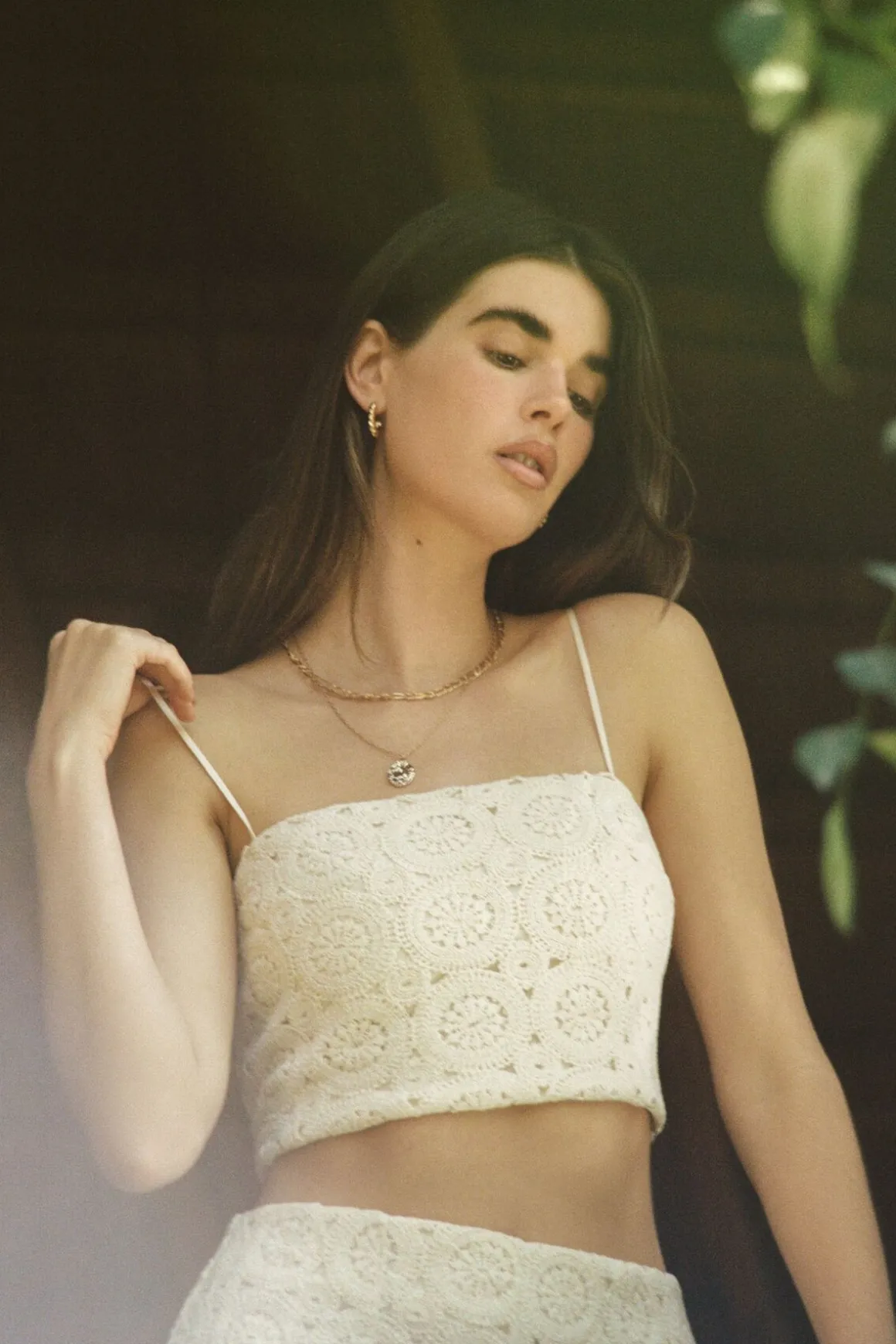 Blouses & Tops | Blouses & Tops-Dynamite Crochet Crop Top White