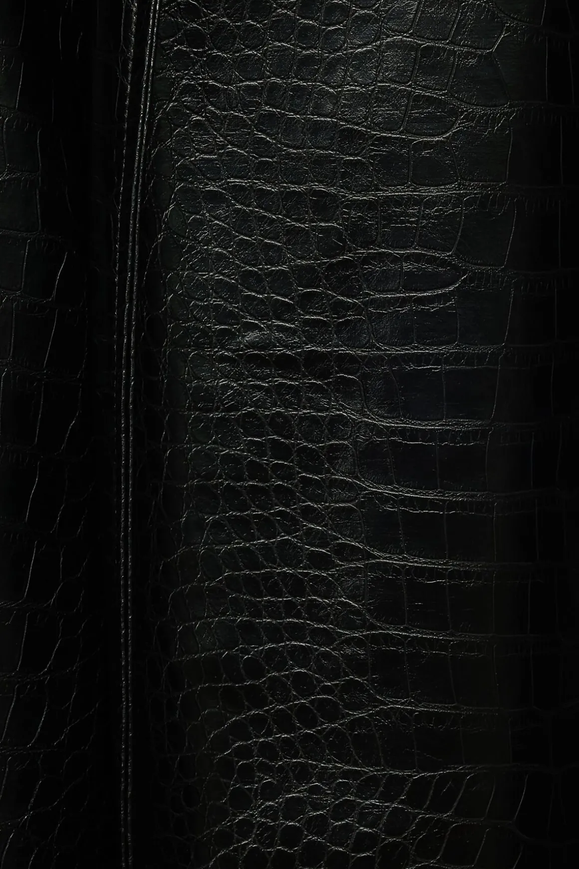 Coats & Jackets | Classic Coats-Dynamite Crocodile Faux Leather Military Trench Coat Black