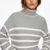 Sweaters & Cardigans | Sweaters-Dynamite Crop Turtleneck Sweater Gray