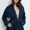 Jeans & Denim | Coats & Jackets-Dynamite Cropped Denim Trench Coat Blue