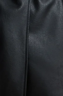 Coats & Jackets | Classic Coats-Dynamite Cropped Faux Leather Trench Coat Black
