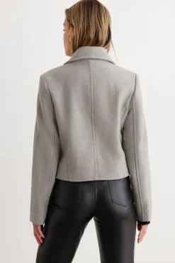 Coats & Jackets | Classic Coats-Dynamite Cropped Peacoat Gray