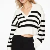 Sweaters & Cardigans | Sweaters-Dynamite Cropped Polo Sweater White