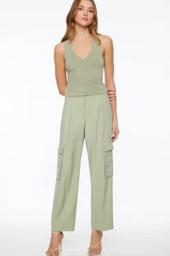 Sweaters & Cardigans | Sweaters-Dynamite Cross Back Sweater Tank Top Green
