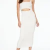 Dresses & Jumpsuits | Midi & Maxi Dresses-Dynamite Cut Out Knit Midi Dress White