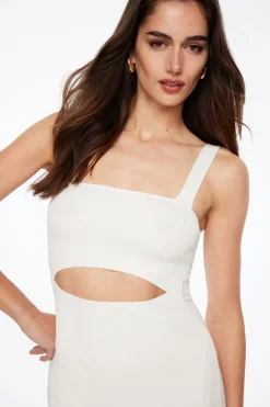 Dresses & Jumpsuits | Midi & Maxi Dresses-Dynamite Cut Out Knit Midi Dress White