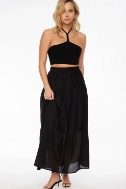 Skirts & Skorts | Skirts-Dynamite Daisy Tiered Maxi Skirt Black