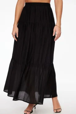 Skirts & Skorts | Skirts-Dynamite Daisy Tiered Maxi Skirt Black