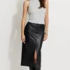 Skirts & Skorts | Bestsellers-Dynamite Danbi Faux Leather Midi Skirt Black