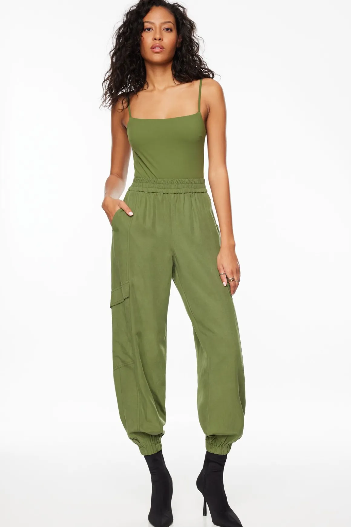 Pants-Dynamite Daria Utility Jogger Pants Green