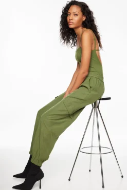 Pants-Dynamite Daria Utility Jogger Pants Green