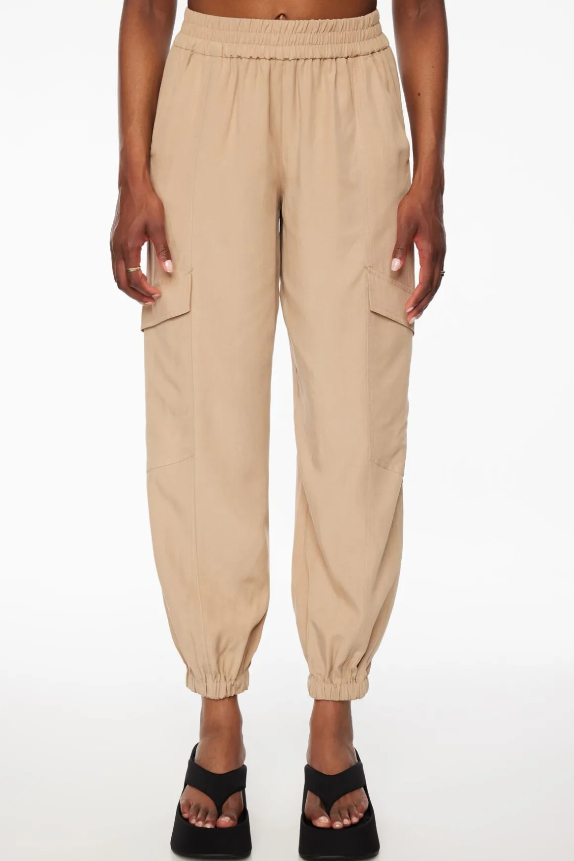 Pants-Dynamite Daria Utility Jogger Pants Brown