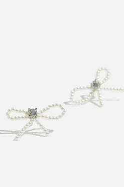 Earrings-Dynamite Delicate Bow Stud Earrings Grey