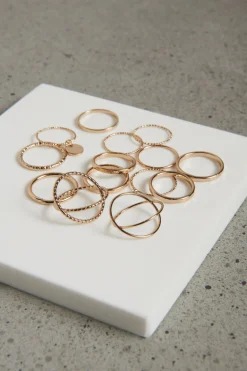 Rings-Dynamite Delicate Rings Multi-Pack Yellow