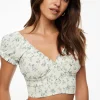 Blouses & Tops | Blouses & Tops-Dynamite Delphine Puff Sleeve Top Blue