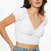 Blouses & Tops | Blouses & Tops-Dynamite Delphine Smocked Top White