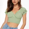 Blouses & Tops | Blouses & Tops-Dynamite Delphine Smocked Top Green