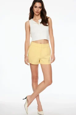 Shorts | Shorts-Dynamite Delta Pleated Tailored Shorts Yellow