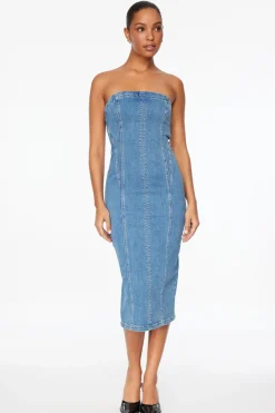 Jeans & Denim | Dresses & Jumpsuits-Dynamite Denim Midi Tube Dress Blue