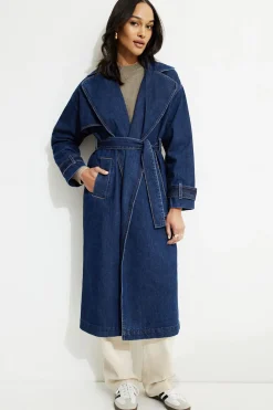 Jeans & Denim | Coats & Jackets-Dynamite Denim Trench Coat Blue