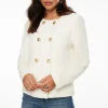 Blazers & Vests-Dynamite Double Breasted Tweed Blazer White