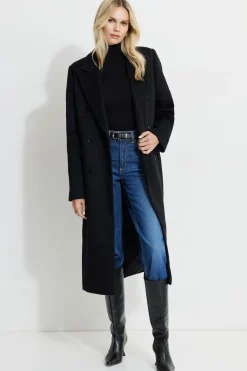 Coats & Jackets | Classic Coats-Dynamite Double Breasted Wool Coat Black