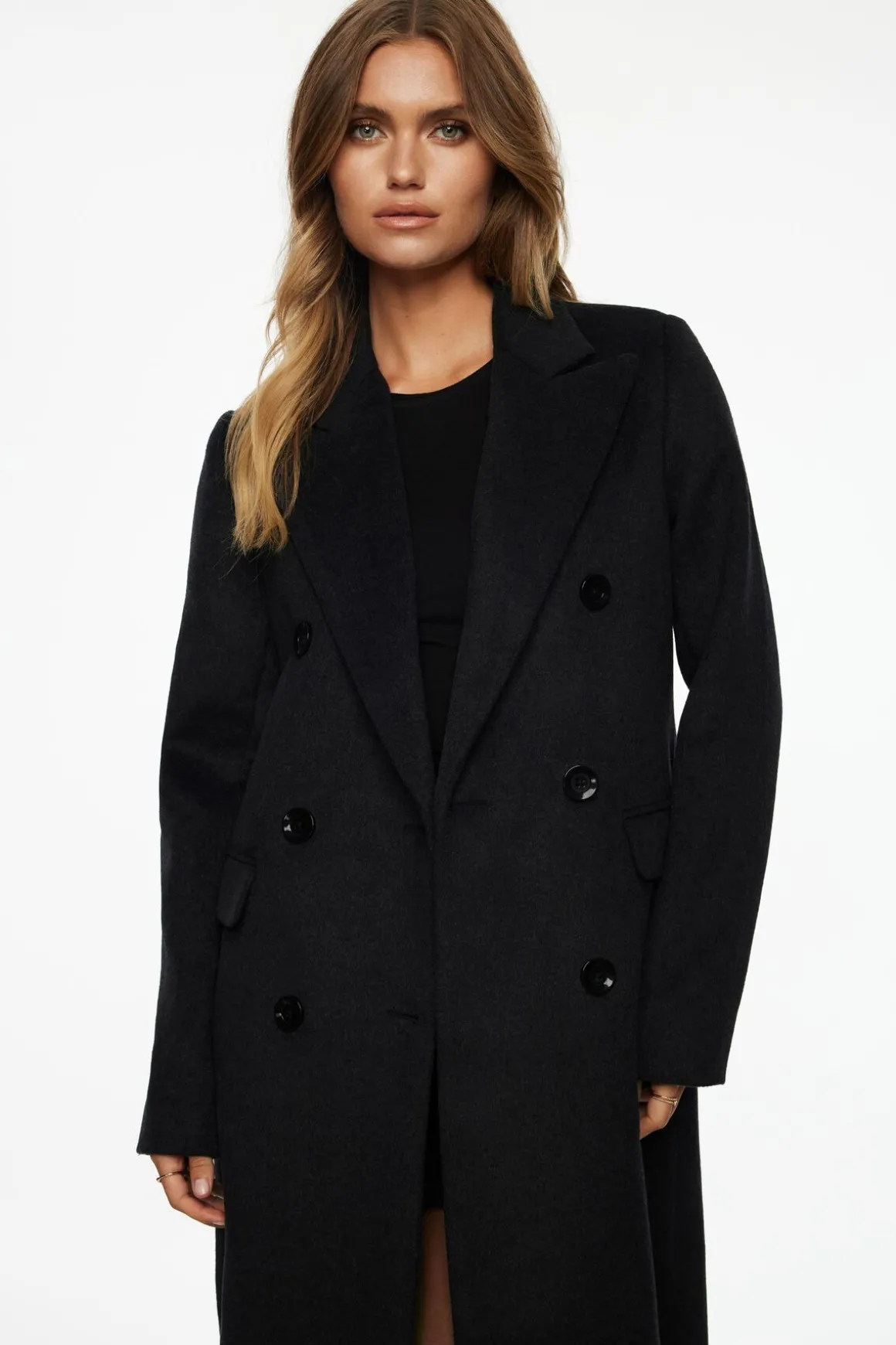Coats & Jackets | Classic Coats-Dynamite Double Breasted Wool Coat Gray