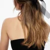 Hair Accessories-Dynamite Double Organza Bow Hair Clip Black