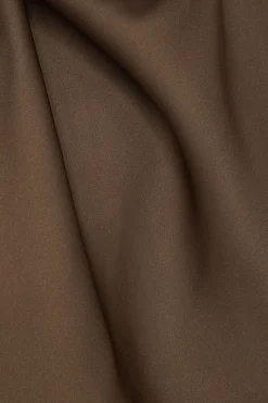 Blouses & Tops | Blouses & Tops-Dynamite Draped Open Back Satin Top Brown